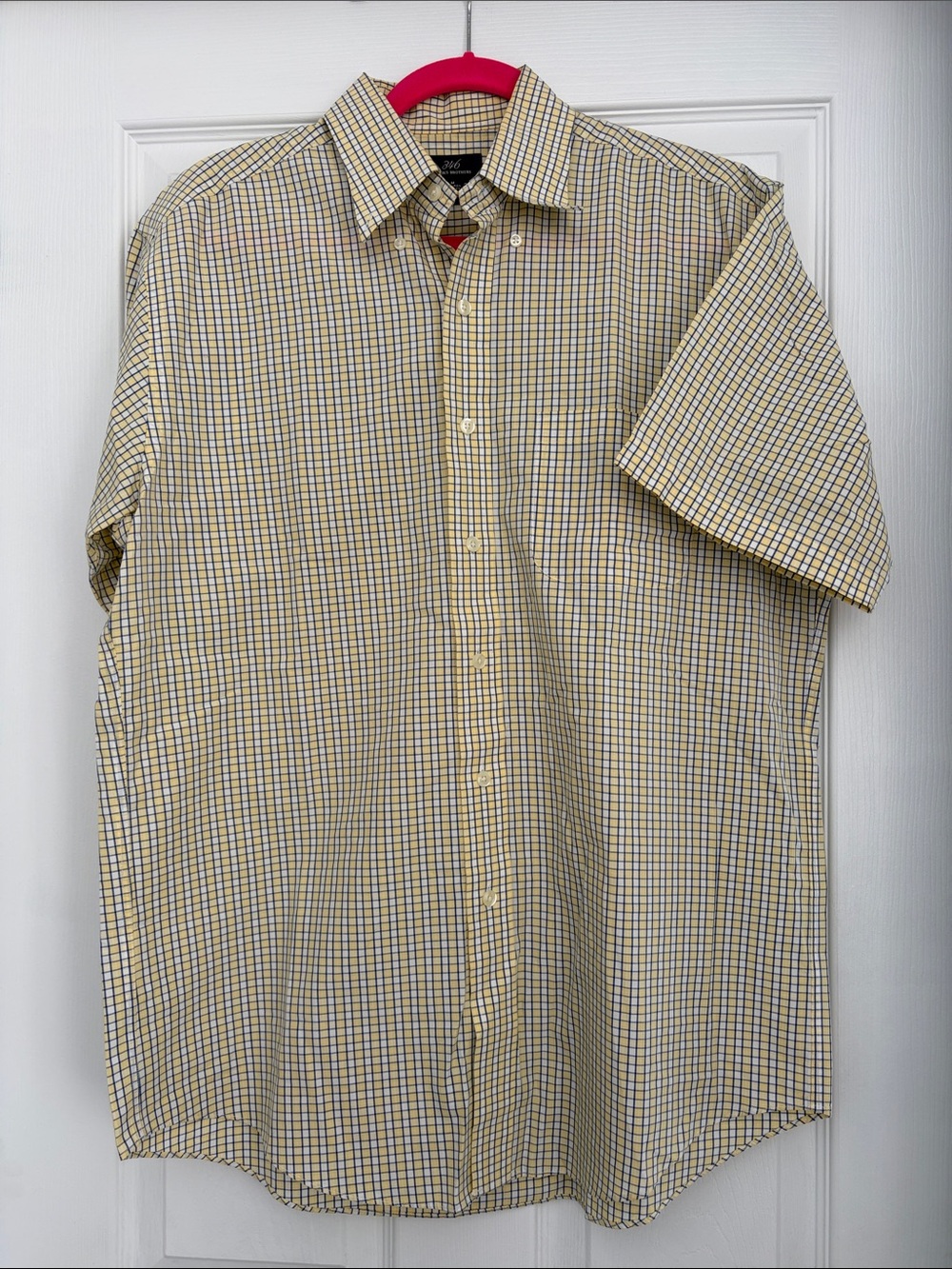 Brooks Bros Yellow and Blue Check Short-Sleeve Button-Down Shirt